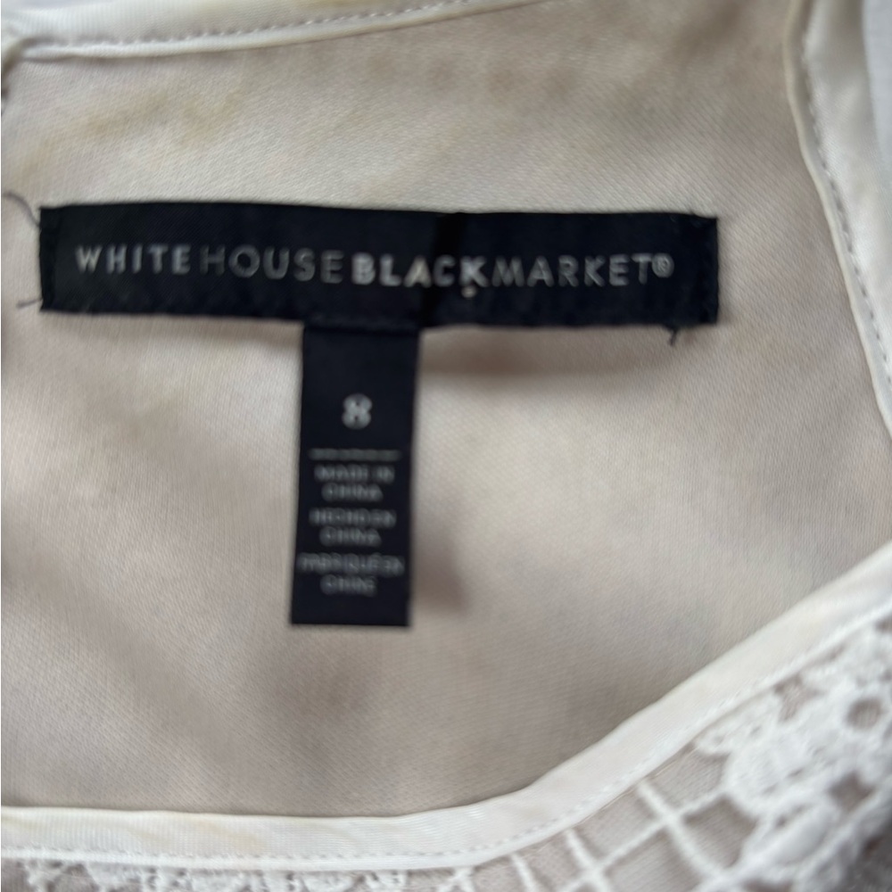WHBM Elegant White off Lace Dress - Picture 7 of 9